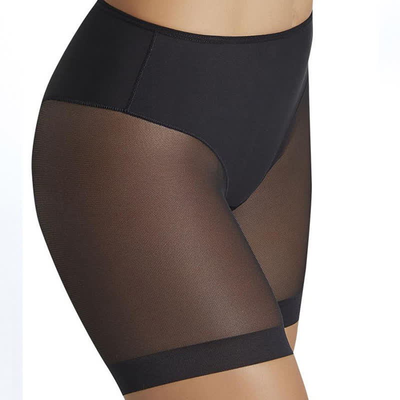 Sexy hochelastische, figurformende Shorts aus Netzstoff mit mittlerer Taille zur Bauchstraffung