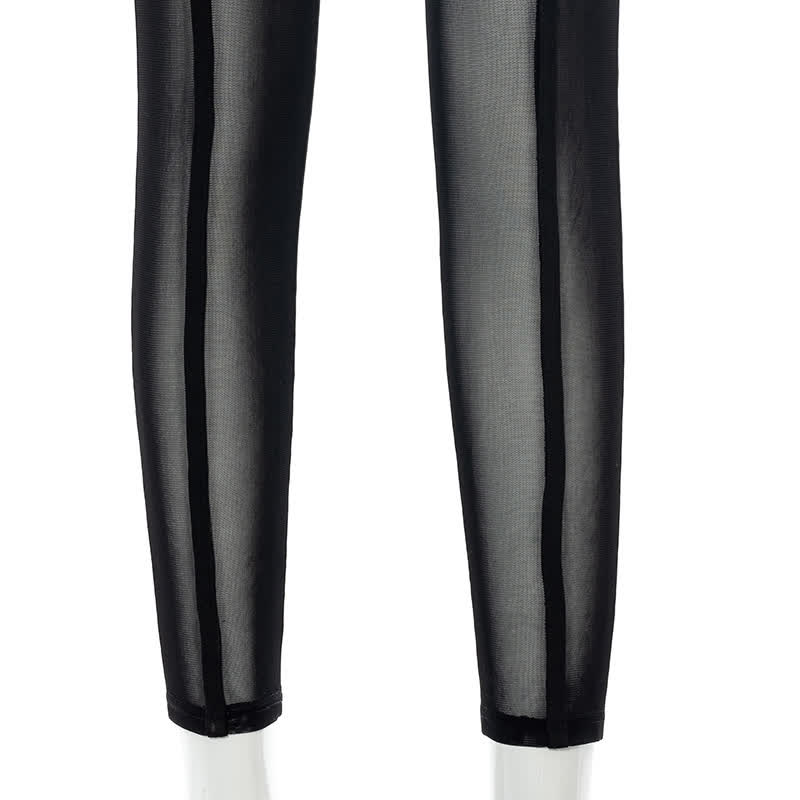 Sexy Strumpfhose mit hoher Taille, durchsichtigem Netzstoff, Hüftlifting und Formgebung