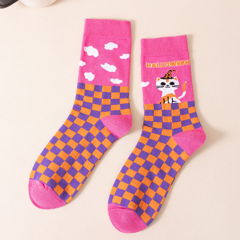 Rosa Katzen-Viertel-Socken in Übergröße (3 Paar) - image 10