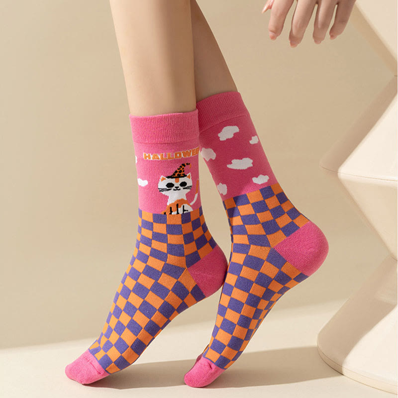 Rosa Katzen-Viertel-Socken in Übergröße (3 Paar) - image 7