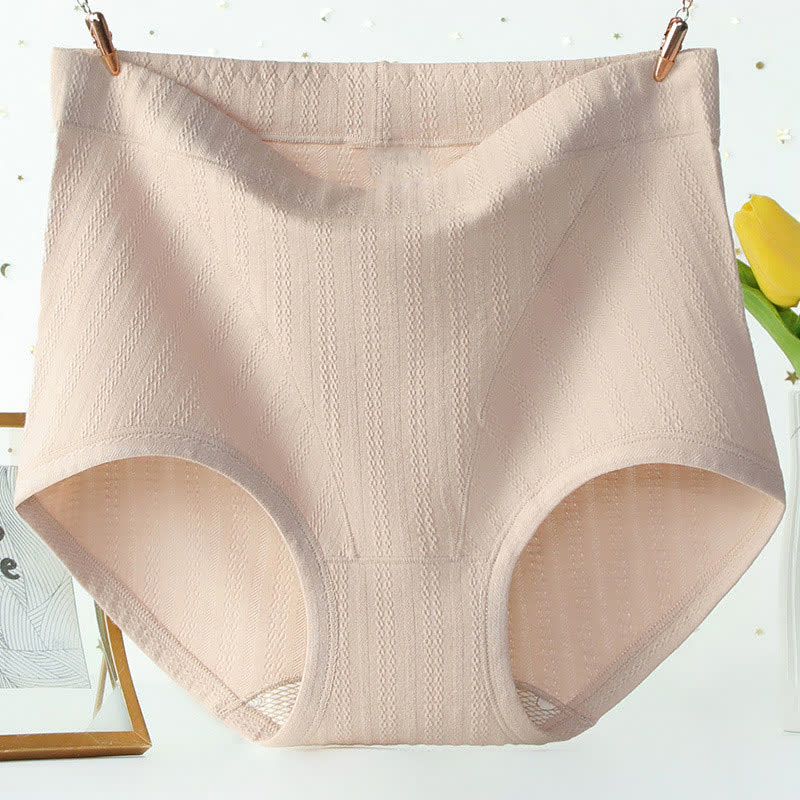 Nahtlose Baumwollhöschen mit hoher Taille und einfarbiger Optik in Übergröße (3er-Pack)