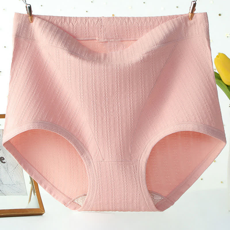 Nahtlose Baumwollhöschen mit hoher Taille und einfarbiger Optik in Übergröße (3er-Pack)