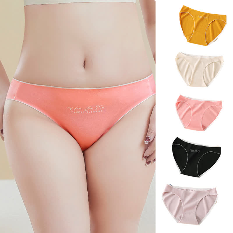 Bequeme, nahtlose Baumwoll-Slips mit niedriger Taille in Übergröße (3er-Pack)