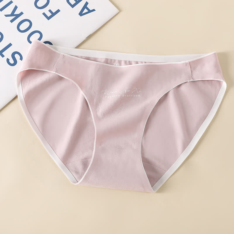 Bequeme, nahtlose Baumwoll-Slips mit niedriger Taille in Übergröße (3er-Pack)