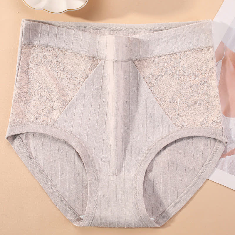 Slips mit hoher Taille aus Baumwollspitze in Übergröße (3er-Pack)
