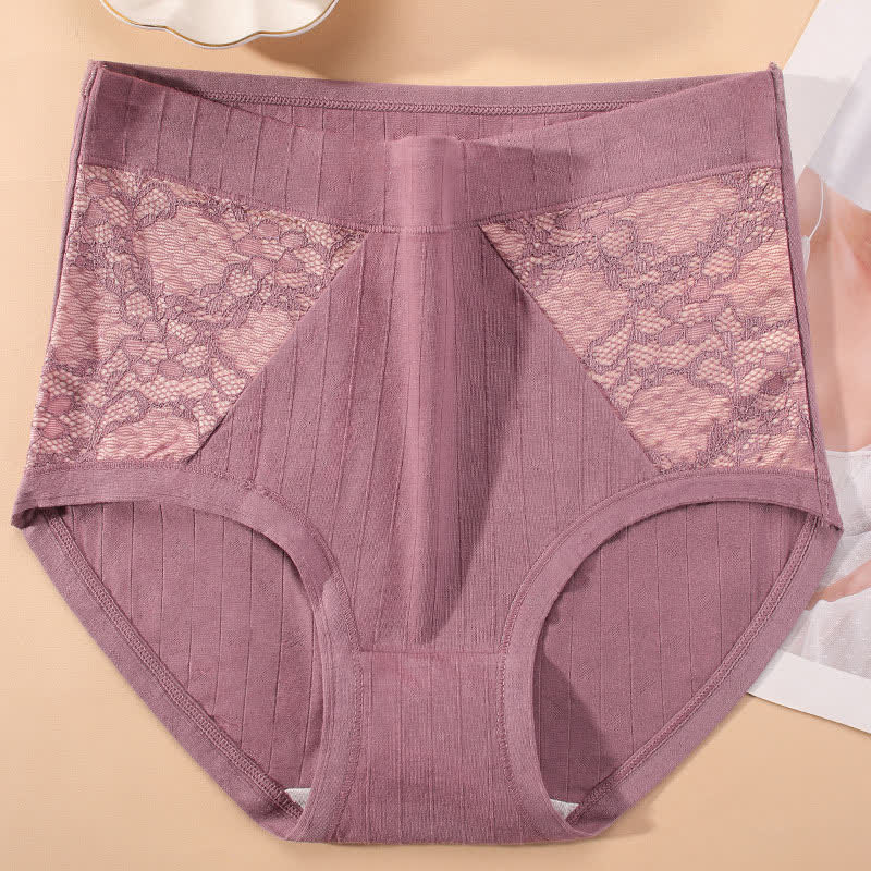 Slips mit hoher Taille aus Baumwollspitze in Übergröße (3er-Pack)