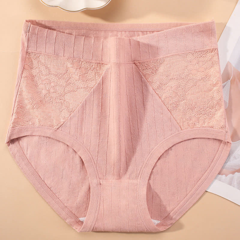 Slips mit hoher Taille aus Baumwollspitze in Übergröße (3er-Pack)