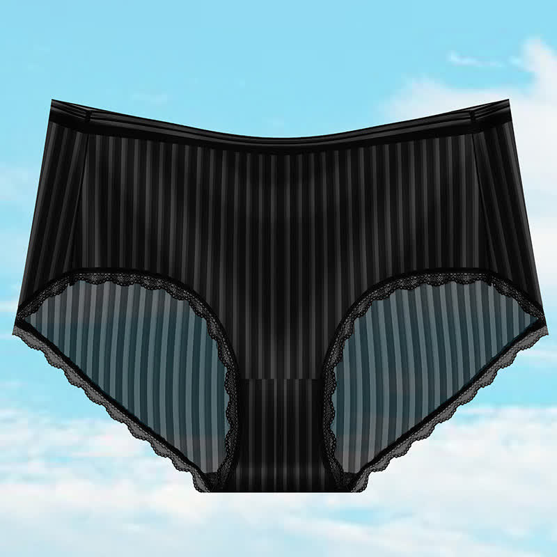 Transparente, dünne Slips aus Eisseide mit mittlerer Taille in Übergröße (3er-Pack)