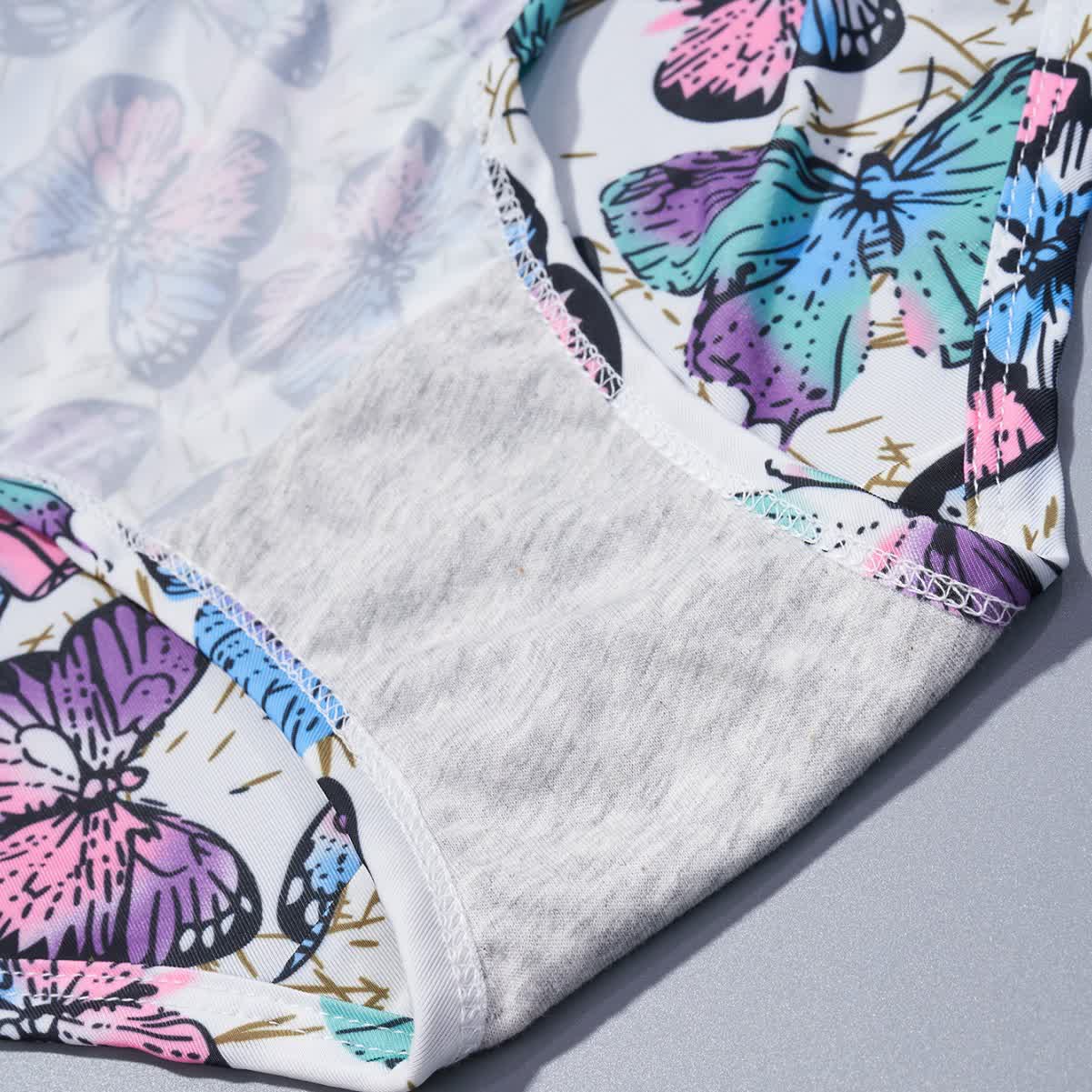 Slips mit hoher Taille und Schmetterlingsdruck (4er-Pack) - image 5