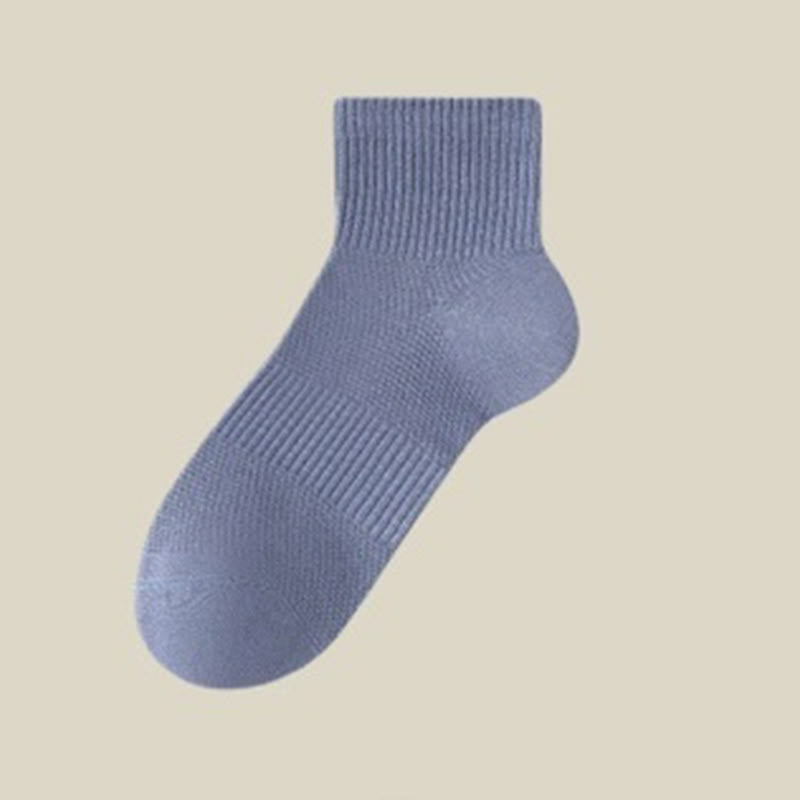 Sommerliche, einfarbige Knöchelsocken (5 Paar) - Blau - EU45-50 (US11-15) - image 9