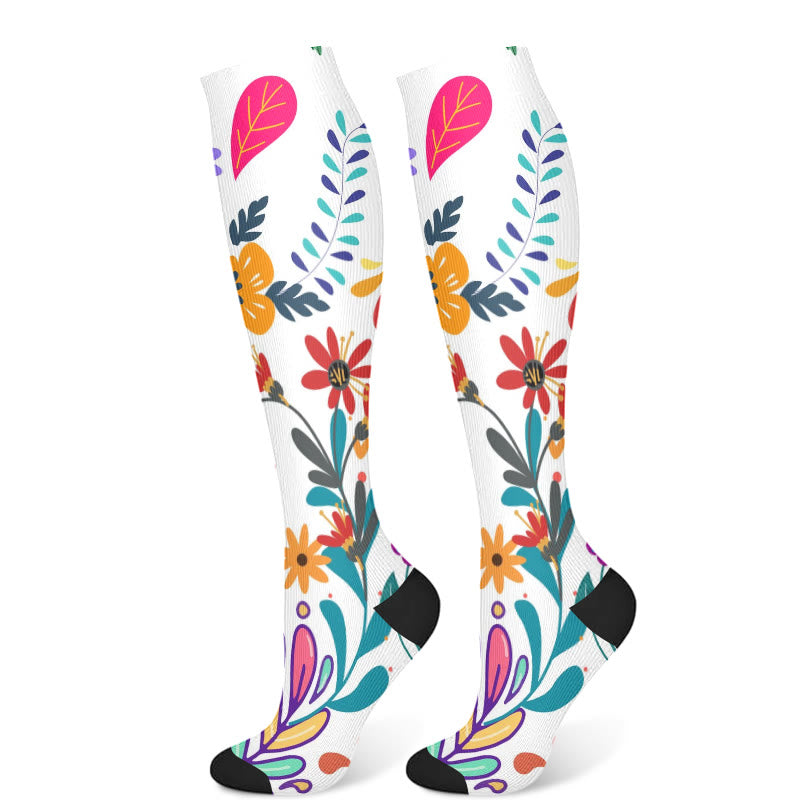 Flower Parrot Kompressionsstrümpfe (3 Paar) - Weiß (1 Paar) - S/M - image 8