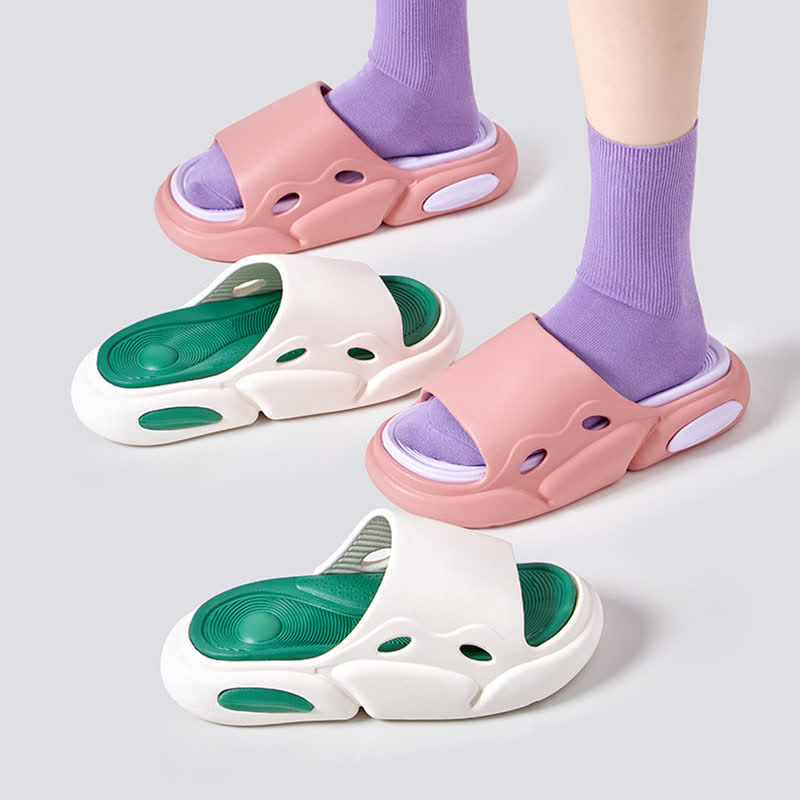 Rutschfeste Home Slides mit Farbblock-Fußgewölbeunterstützung