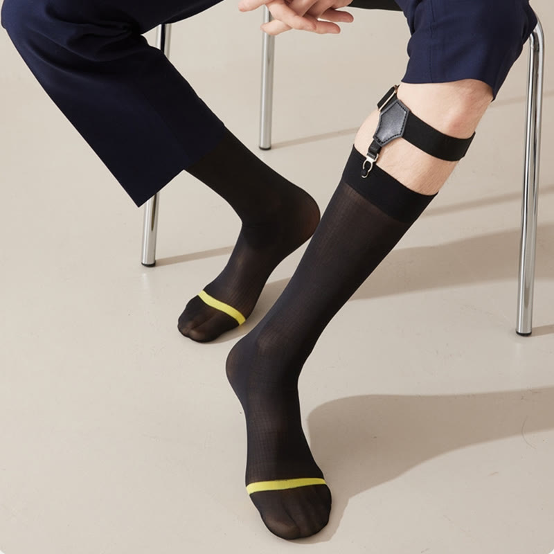 Crew-Socken aus Eisseide im Business-Stil in Übergröße (4 Paar)