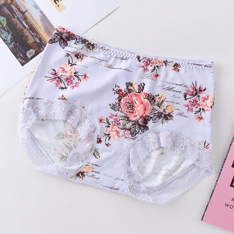 Luxuriöser Slip mit Spitzen-Blumendruck (2er-Pack)