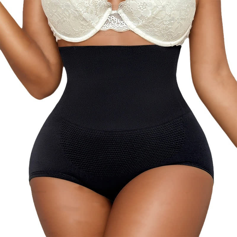 Einfarbiger, bauchstraffender Shapewear-Slip mit hoher Taille