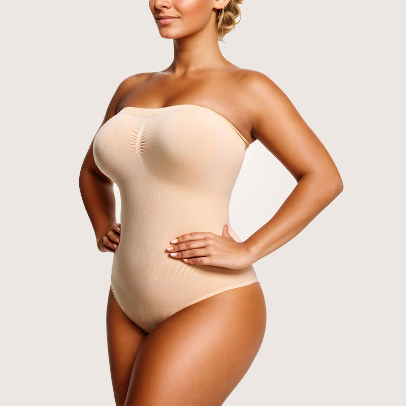 Ultraleichter, trägerloser, nahtloser Shapewear-Bodysuit zur Bauchstraffung