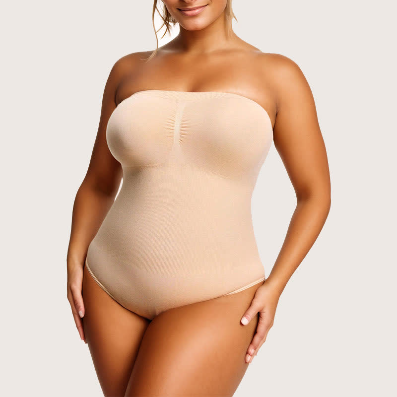 Ultraleichter, trägerloser, nahtloser Shapewear-Bodysuit zur Bauchstraffung