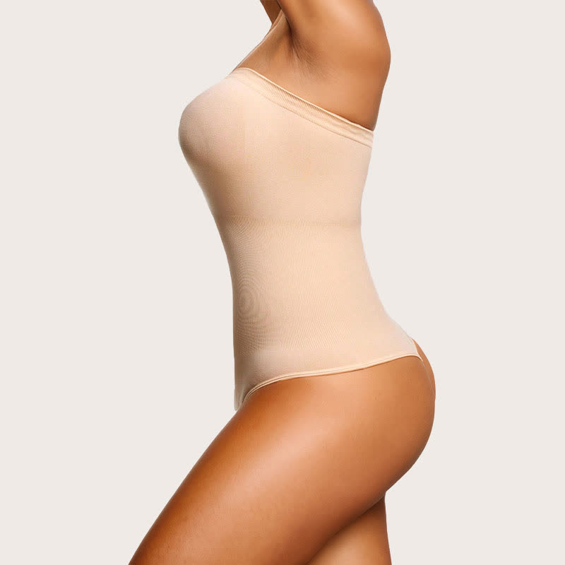 Ultraleichter, trägerloser, nahtloser Shapewear-Bodysuit zur Bauchstraffung