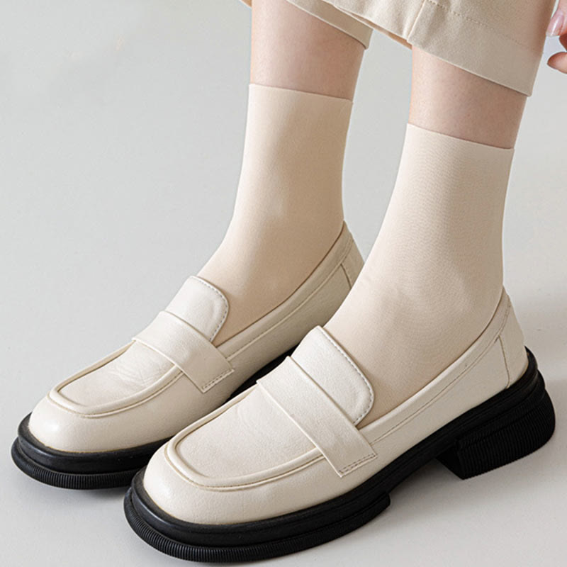 Einfarbige Viertelsocken aus Eisseide in Übergröße (6 Paar)