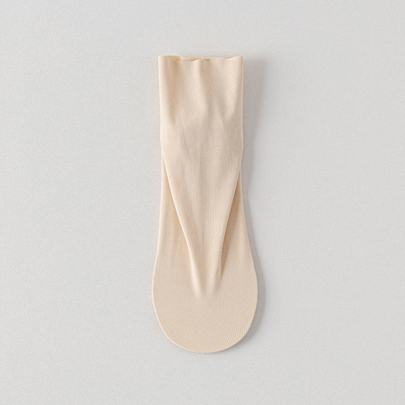 Einfarbige Viertelsocken aus Eisseide in Übergröße (6 Paar)