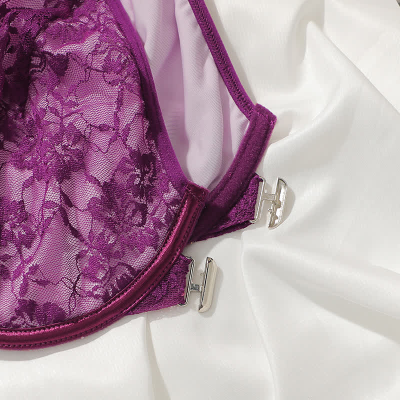 Atmungsaktiver Bügel-BH aus Spitze mit Frontverschluss in Übergröße
