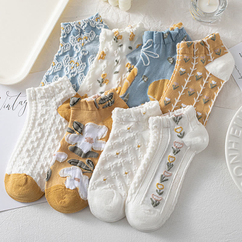 Söckchen mit Waldblumenmotiv (8 Paar) - Mehrfarbig - EU36-40 (US3-7) - image 1