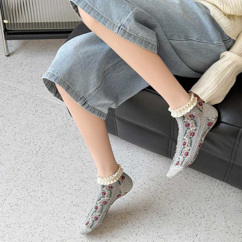 Söckchen mit Retro-Blumenmuster (5 Paar) - image 6