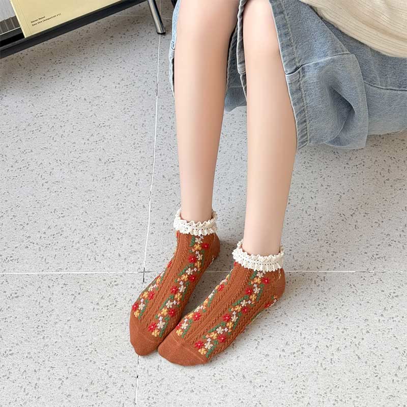 Söckchen mit Retro-Blumenmuster (5 Paar) - image 10