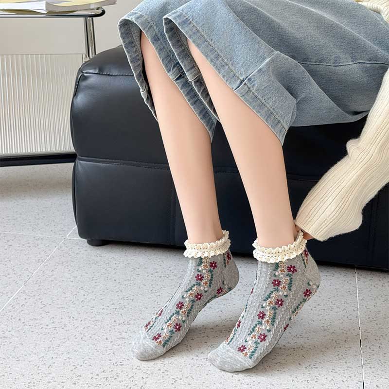 Söckchen mit Retro-Blumenmuster (5 Paar) - image 7