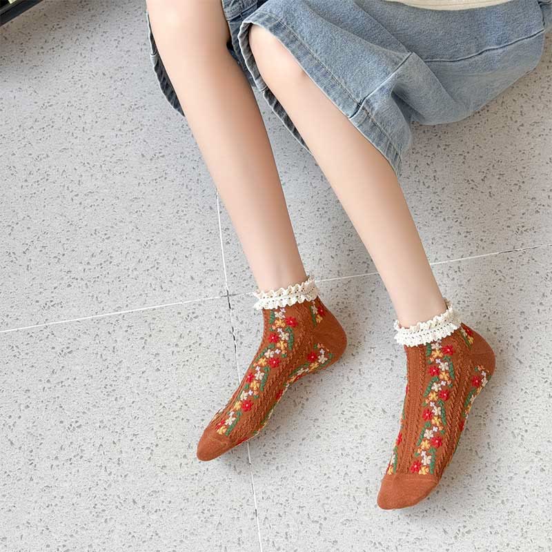 Söckchen mit Retro-Blumenmuster (5 Paar) - image 8