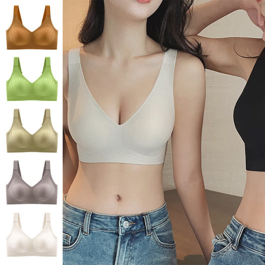Einfarbiger nahtloser Vollschalen-BH ohne Bügel