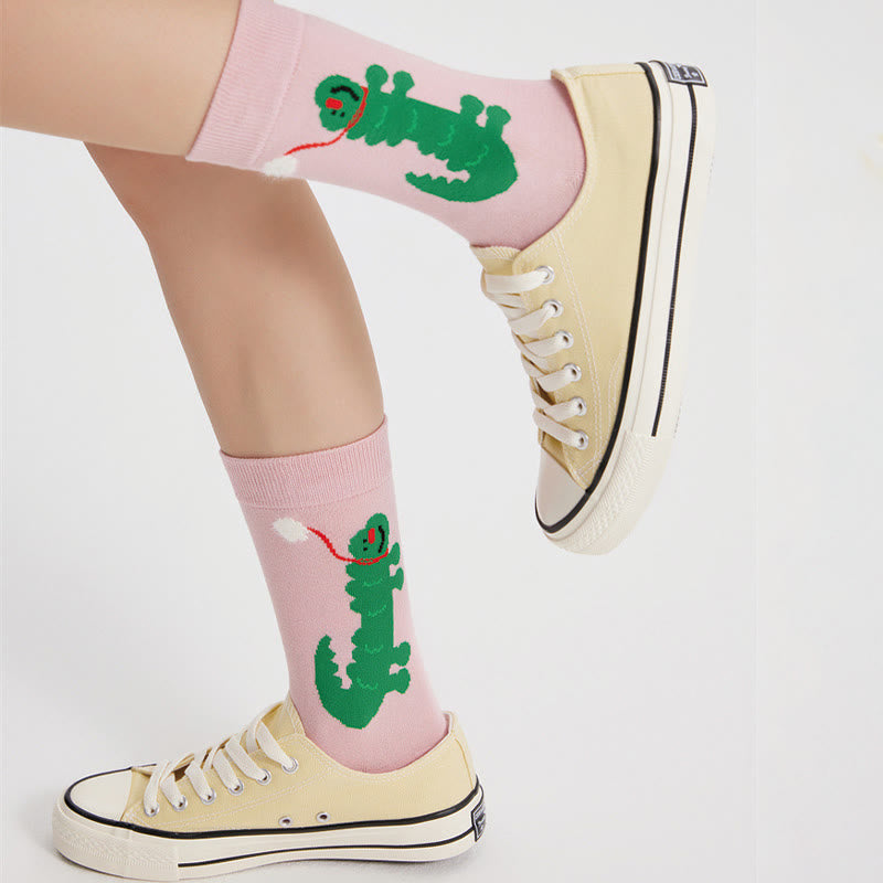 Viertelsocken mit niedlicher Cartoon-Illustration (5 Paar) - image 8
