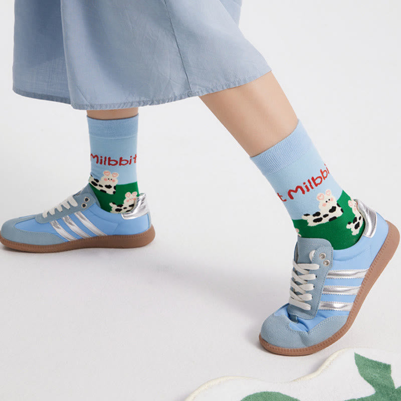 Viertelsocken mit niedlicher Cartoon-Illustration (5 Paar) - image 7