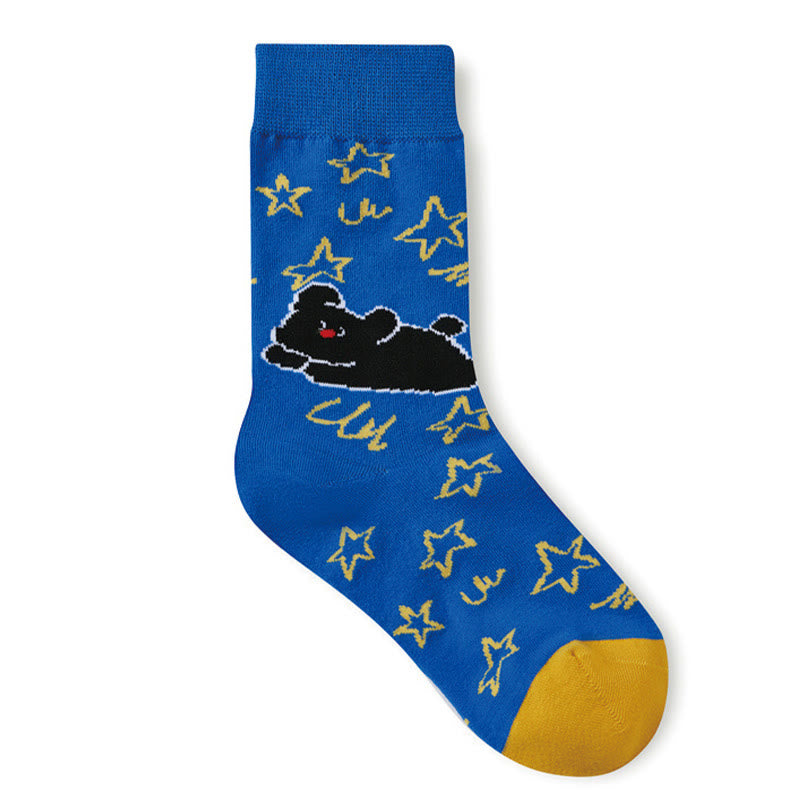 Viertelsocken mit niedlicher Cartoon-Illustration (5 Paar) - image 12