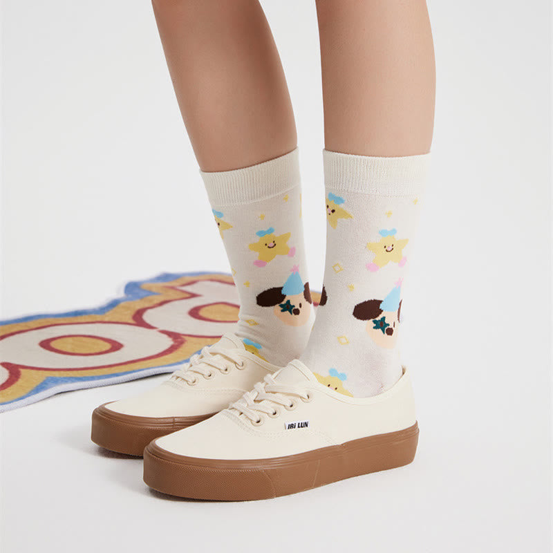 Viertelsocken mit niedlicher Cartoon-Illustration (5 Paar) - image 3