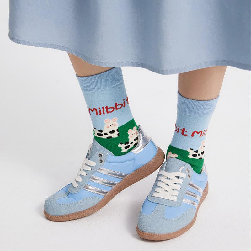 Viertelsocken mit niedlicher Cartoon-Illustration (5 Paar) - image 6