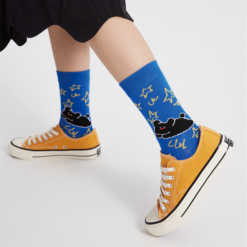 Viertelsocken mit niedlicher Cartoon-Illustration (5 Paar) - image 5