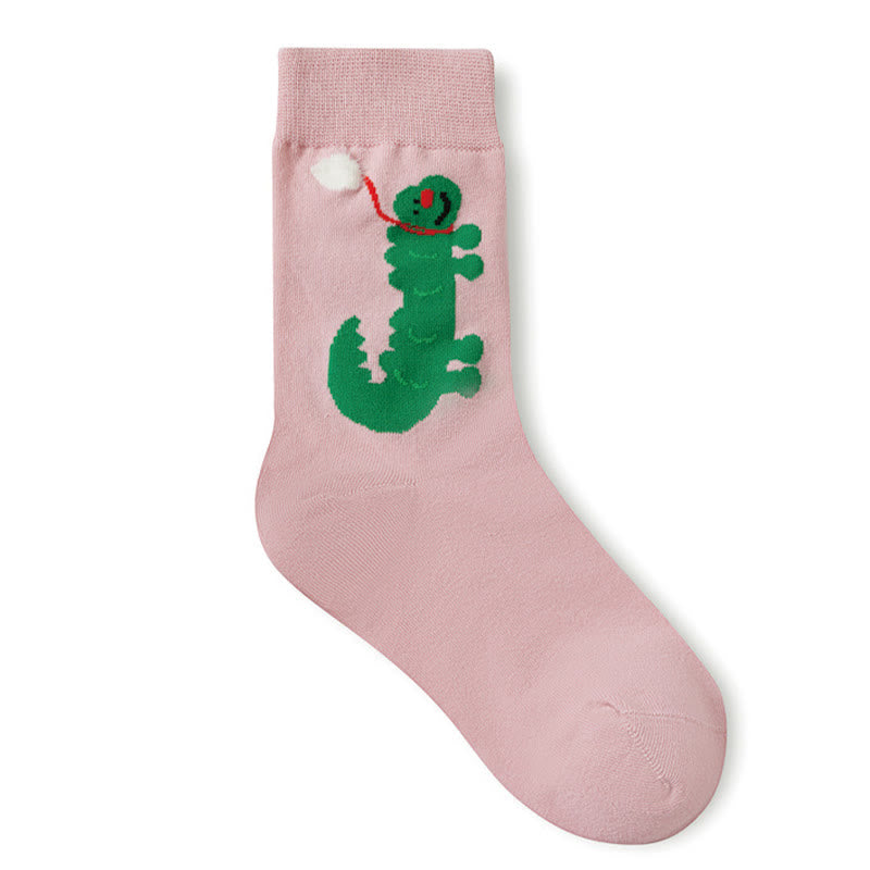 Viertelsocken mit niedlicher Cartoon-Illustration (5 Paar) - image 11