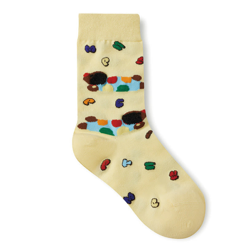 Viertelsocken mit niedlicher Cartoon-Illustration (5 Paar) - image 13