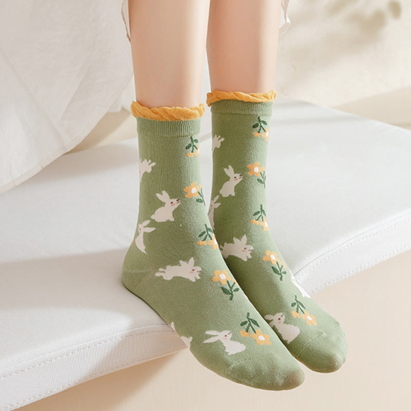 Viertelsocken mit Waldblumen-Staubblättern (5 Paar) - image 3
