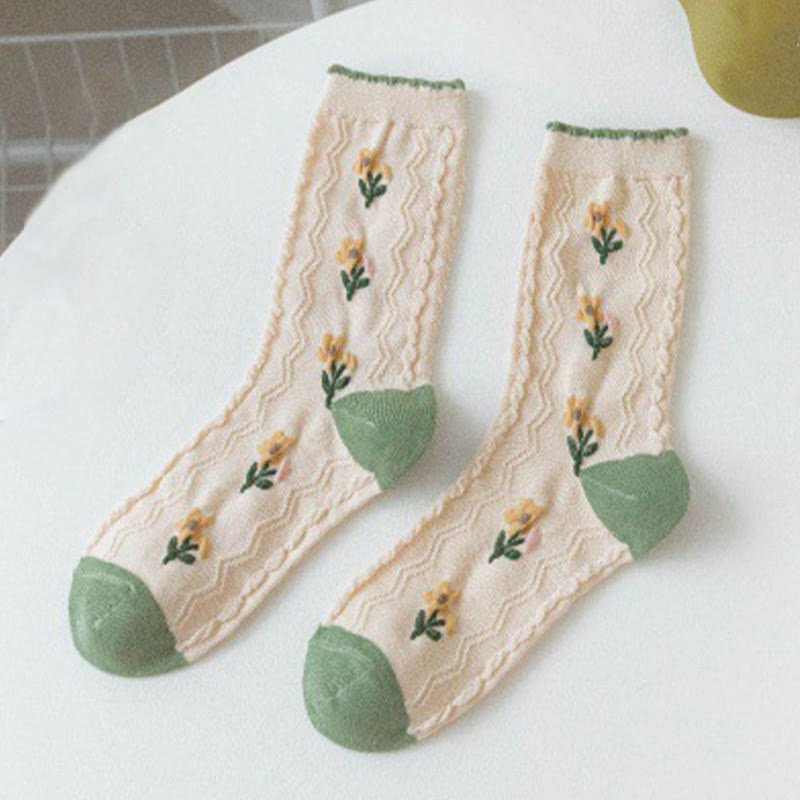 Viertelsocken mit Waldblumen-Staubblättern (5 Paar) - image 14
