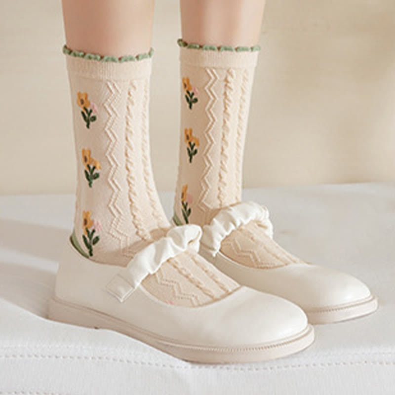Viertelsocken mit Waldblumen-Staubblättern (5 Paar) - image 6