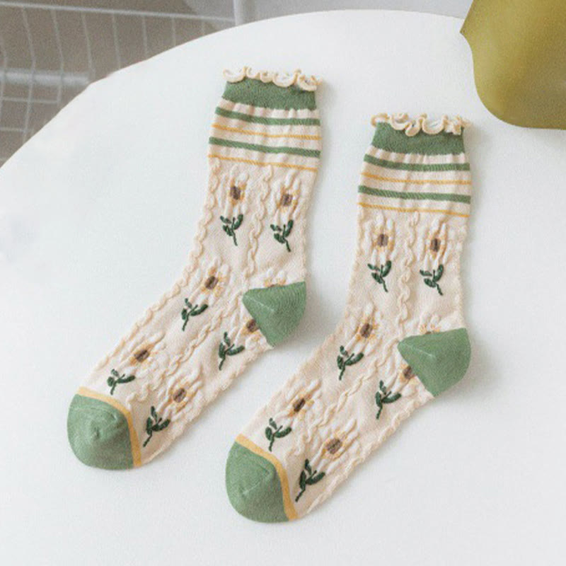Viertelsocken mit Waldblumen-Staubblättern (5 Paar) - image 12