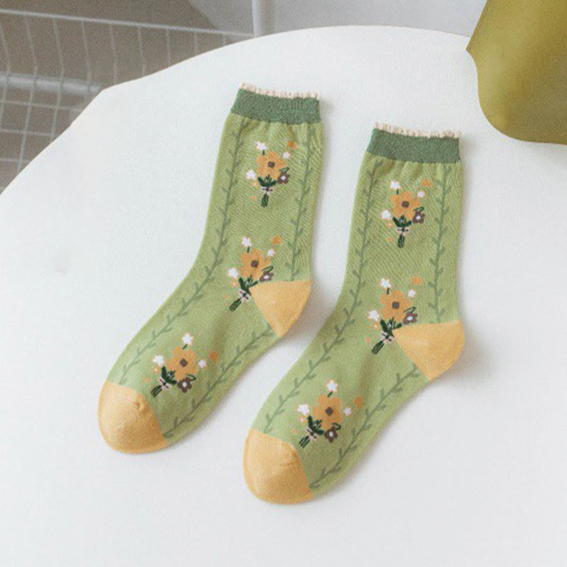 Viertelsocken mit Waldblumen-Staubblättern (5 Paar) - image 13