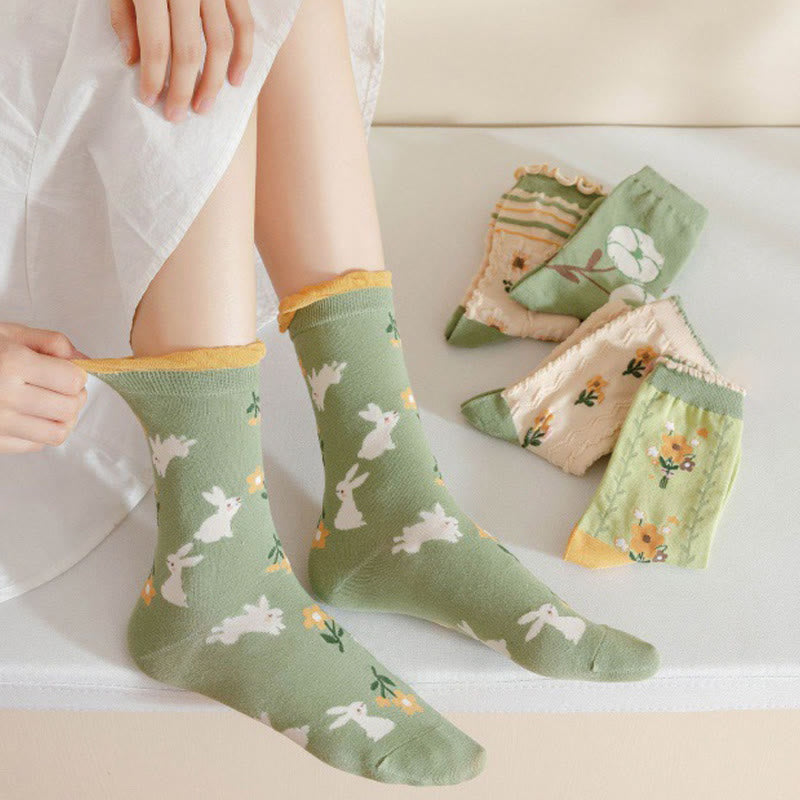 Viertelsocken mit Waldblumen-Staubblättern (5 Paar) - image 5