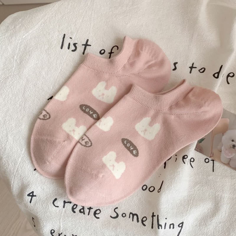 Süße Söckchen mit Kaninchenmotiv (5 Paar) - Rosa - EU36-40 (US3-7) - image 7