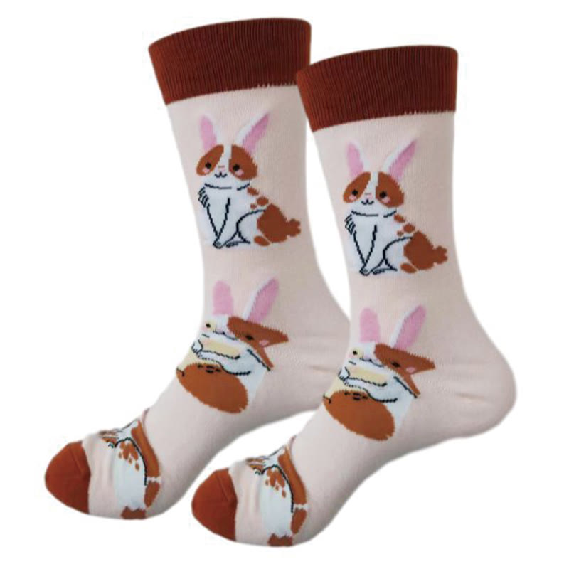 Viertelsocken mit Krokodil-Kaninchen-Motiv in Übergröße (6 Paar)