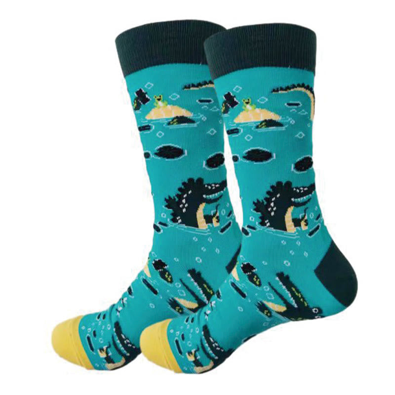 Viertelsocken mit Krokodil-Kaninchen-Motiv in Übergröße (6 Paar)