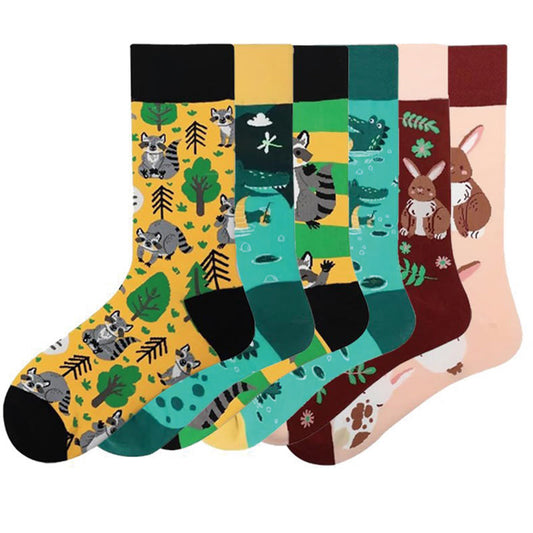 Viertelsocken mit Krokodil-Kaninchen-Motiv in Übergröße (6 Paar)
