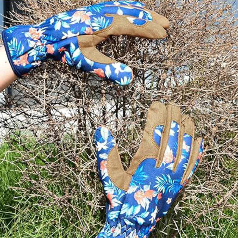 Gartenhandschuhe mit lebendigem Blumendruck - image 3